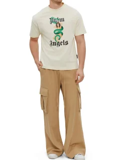 Wide Leg Cargo Pants Beige