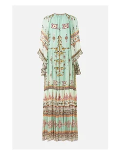 WIDE SLEEVE GATHERED DRESS