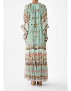 WIDE SLEEVE GATHERED DRESS