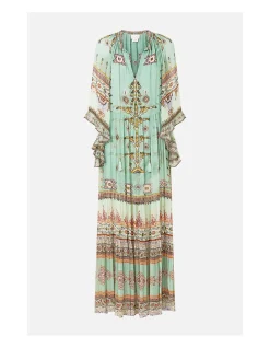 WIDE SLEEVE GATHERED DRESS