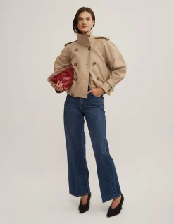 Wide Leg Crease High Rise Full Length Jeans