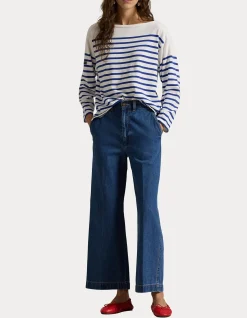 Wide Leg Crop High Rise Denim Jeans