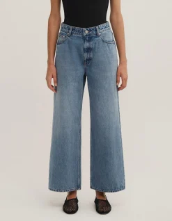 Wide Leg High Rise Crop Denim Jeans