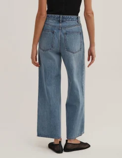 Wide Leg High Rise Crop Denim Jeans