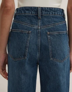Wide Leg High Rise Raw Denim Jeans