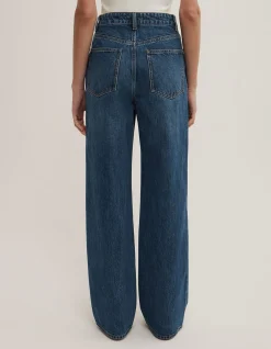 Wide Leg High Rise Raw Denim Jeans
