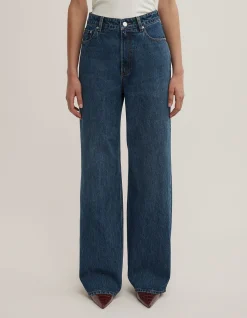 Wide Leg High Rise Raw Denim Jeans