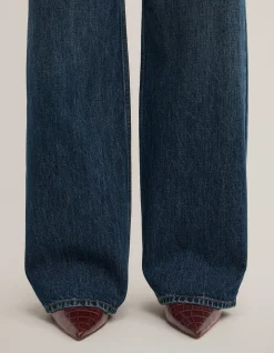 Wide Leg High Rise Raw Denim Jeans
