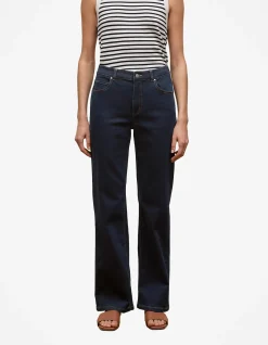 Wide Leg High Rise Stretch Denim Jean