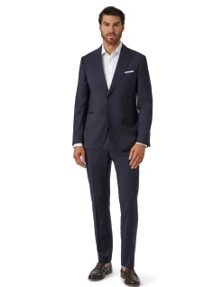 WIDE PINSTRIPE PEAK LAPEL SUIT JACKET