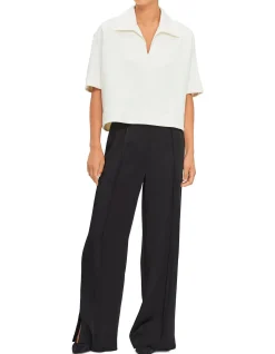 Wide-Style Cropped Polo Shirt