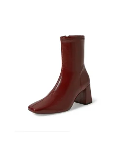 Wilara Square Toe Block Heel Ankle Boots