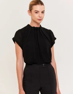 Willa High Neck Short Sleeve Top