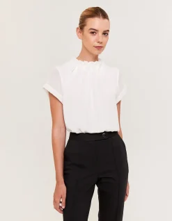 Willa High Neck Short Sleeve Top