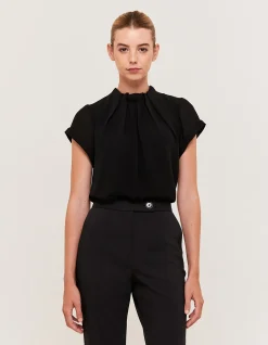 Willa High Neck Short Sleeve Top