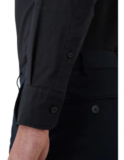 WINTON BLACK LINEN COTTON SHIRT