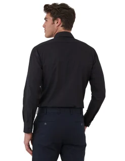 WINTON BLACK LINEN COTTON SHIRT
