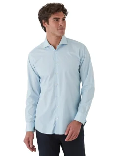 WINTON LIGHT BLUE SMALL GEO PRINT SHIRT
