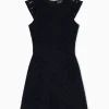 WOMAN'S EMBROIDERED DRESS WITH CAP SLEEVES