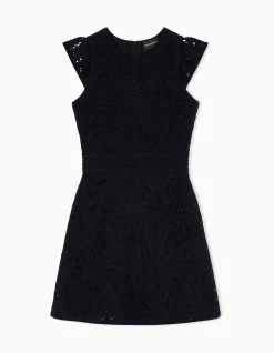 WOMAN'S EMBROIDERED DRESS WITH CAP SLEEVES
