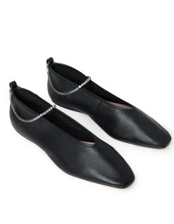 WOMEN'S EMERY LEATHER BALLET WITH ANKLET