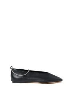 WOMEN'S EMERY LEATHER BALLET WITH ANKLET