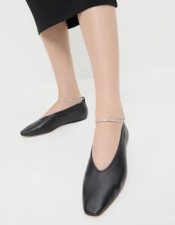 WOMEN'S EMERY LEATHER BALLET WITH ANKLET