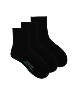 Women's Bamboo Ankle Boot Sock, 3 Pack, Black