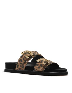 WOMEN'S Deon Leopard Print Suede Stud SANDAL
