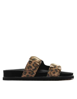 WOMEN'S Deon Leopard Print Suede Stud SANDAL