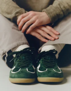 WOMEN'S Rife Forest Green Leather Sneakers
