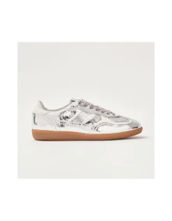 WOMEN'S Rife Shimmer Silver Leather Sneakers