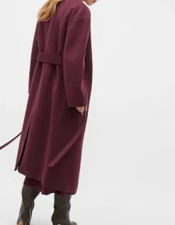 WOOL BLEND COLLARLESS COAT