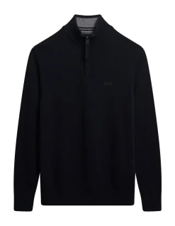 Wool Blend Half Zip Jumper