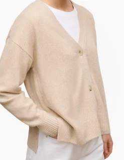 Wool Cashmere Relaxed V Cardigan