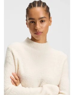 Wool-blend sweater with mock neck