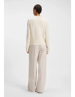 Wool-blend sweater with mock neck
