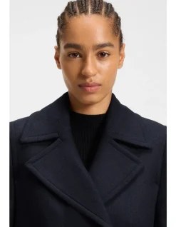 Wool-blend pea coat in a regular fit