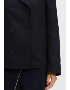Wool-blend pea coat in a regular fit