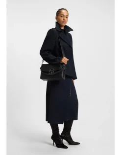 Wool-blend pea coat in a regular fit