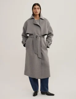 Wool Blend Trench Coat