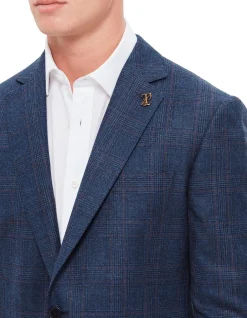100% WOOL CHECK, 2 BUTTON VICENZA SINGLE BREASTED FULL CANVAS NOTCH LAPEL JACKET