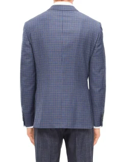100% WOOL CHECK, 2 BUTTON VICENZA SINGLE BREASTED FULL CANVAS NOTCH LAPEL JACKET