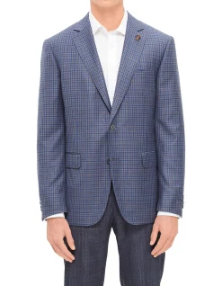 100% WOOL CHECK, 2 BUTTON VICENZA SINGLE BREASTED FULL CANVAS NOTCH LAPEL JACKET