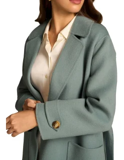 Wool Coat - Steel Blue