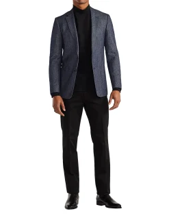 WOOL COTTON DENIM BLAZER