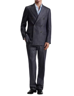 WOOL DENIM SUIT JACKET