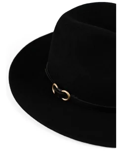 Wool Felt Fedora - Black
