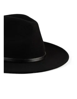 Wool Felt Fedora - Black