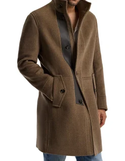WOOLLEN FUNNEL NECK COAT